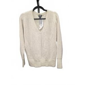 I.N.C. INTERNATIONAL CONCEPTS WOMENS SEQUIN-SHINE V-NECK SW WASHED WHITE M